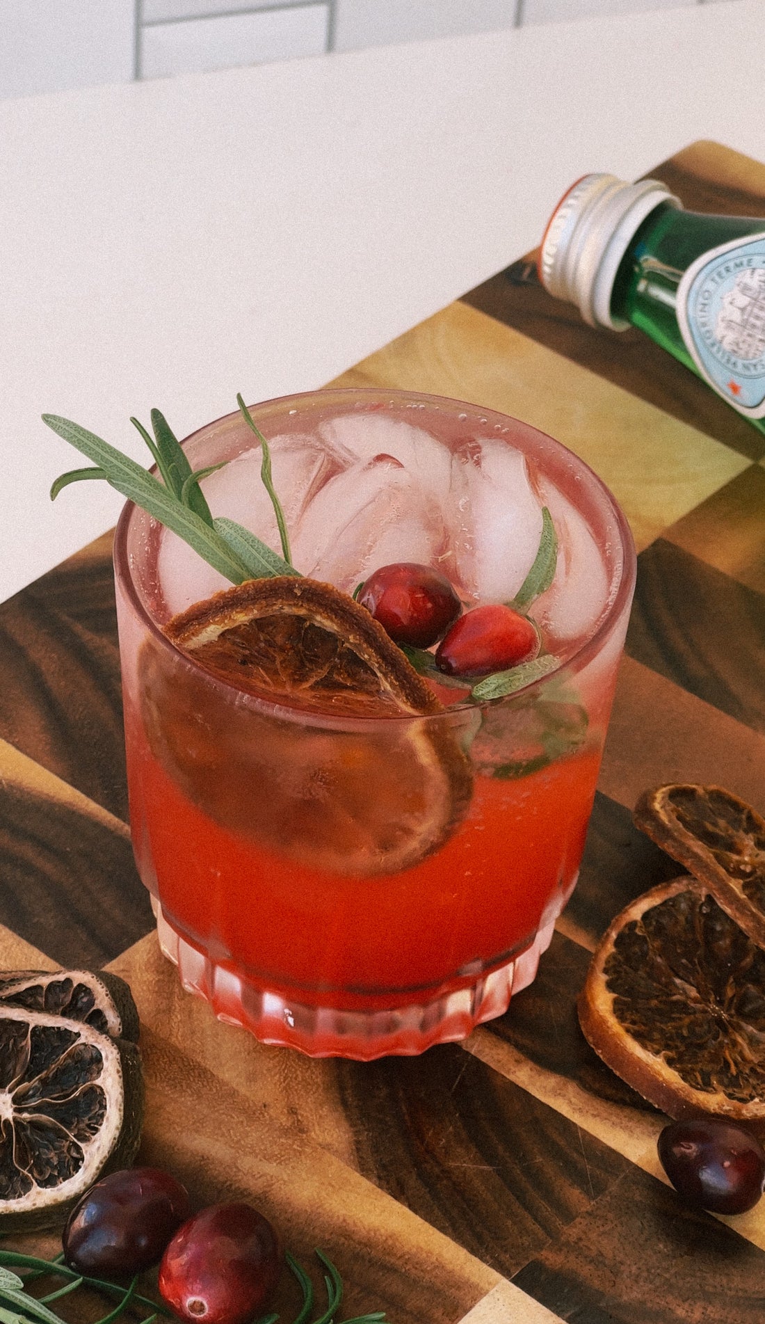 Holiday Cranberry Gin Fizz